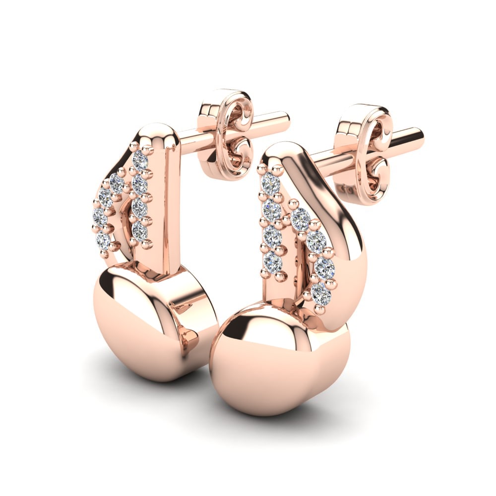Or rose 14k Diamant De Synthèse Boucle d'oreille enfant Bambalina