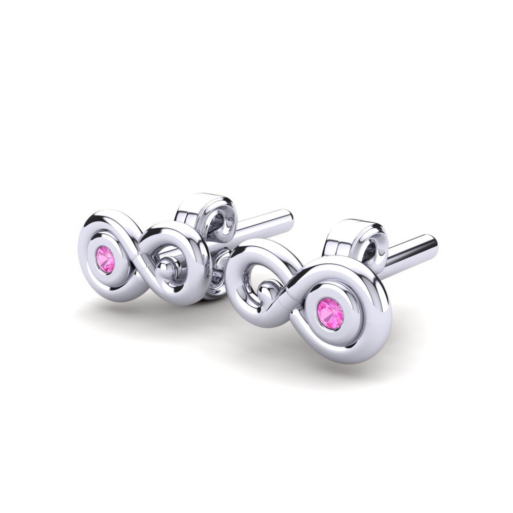 18k White Gold Pink Tourmaline Kid's Earring Aranoia