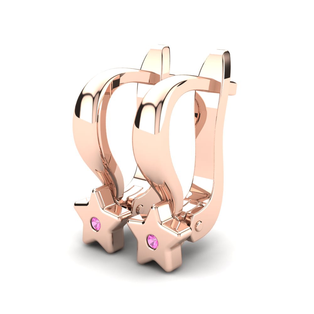 14k Rose Gold Pink Tourmaline Kid's Earring Annona