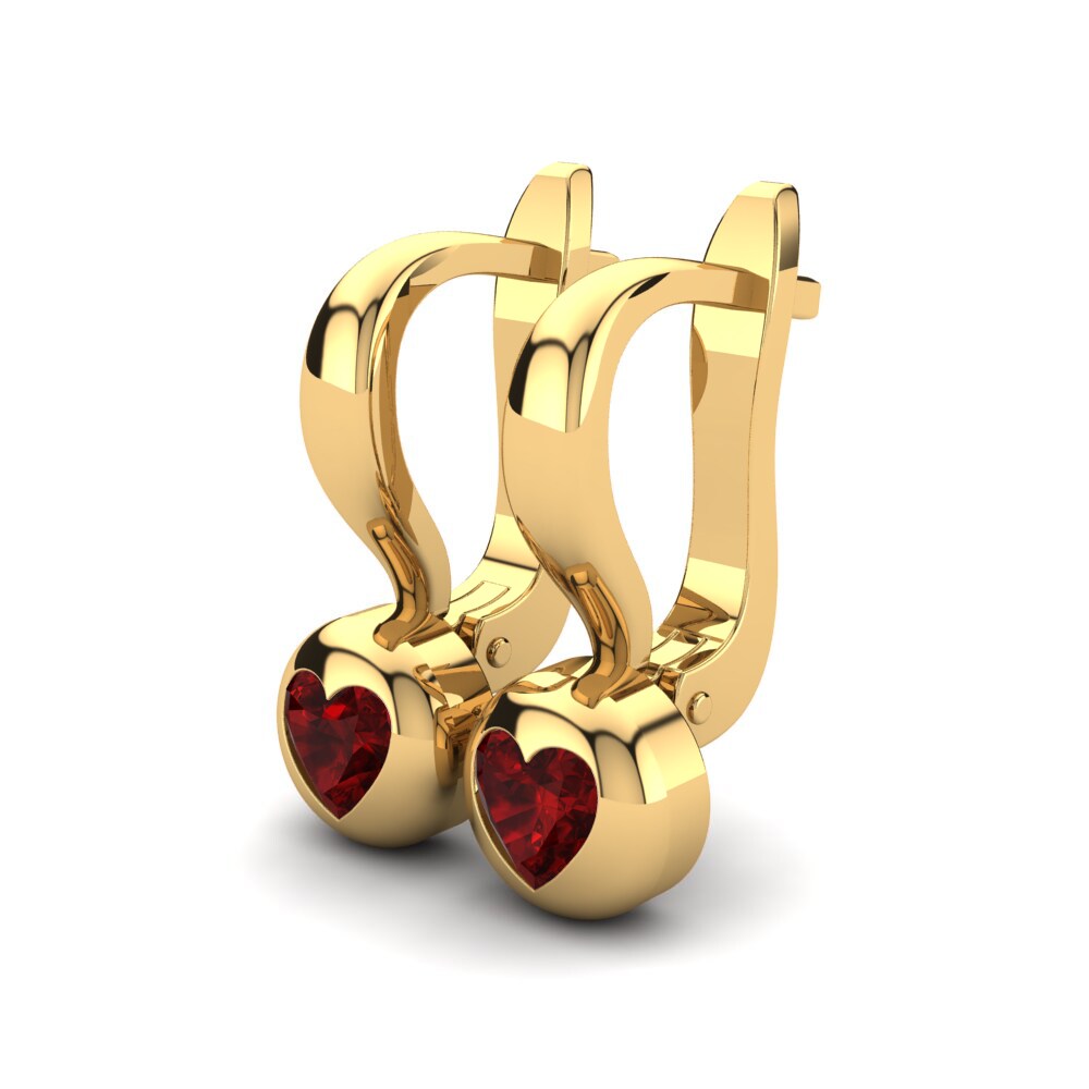 14ct Yellow Gold Ruby Kid's Earring Acerola