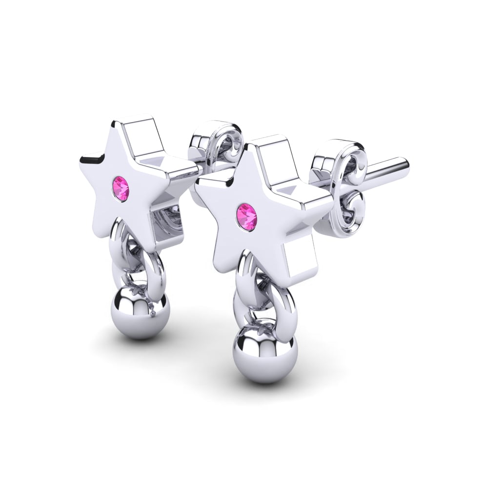 Đá Tourmaline Hồng / Bích tỷ Bông tai trẻ em Dechelle