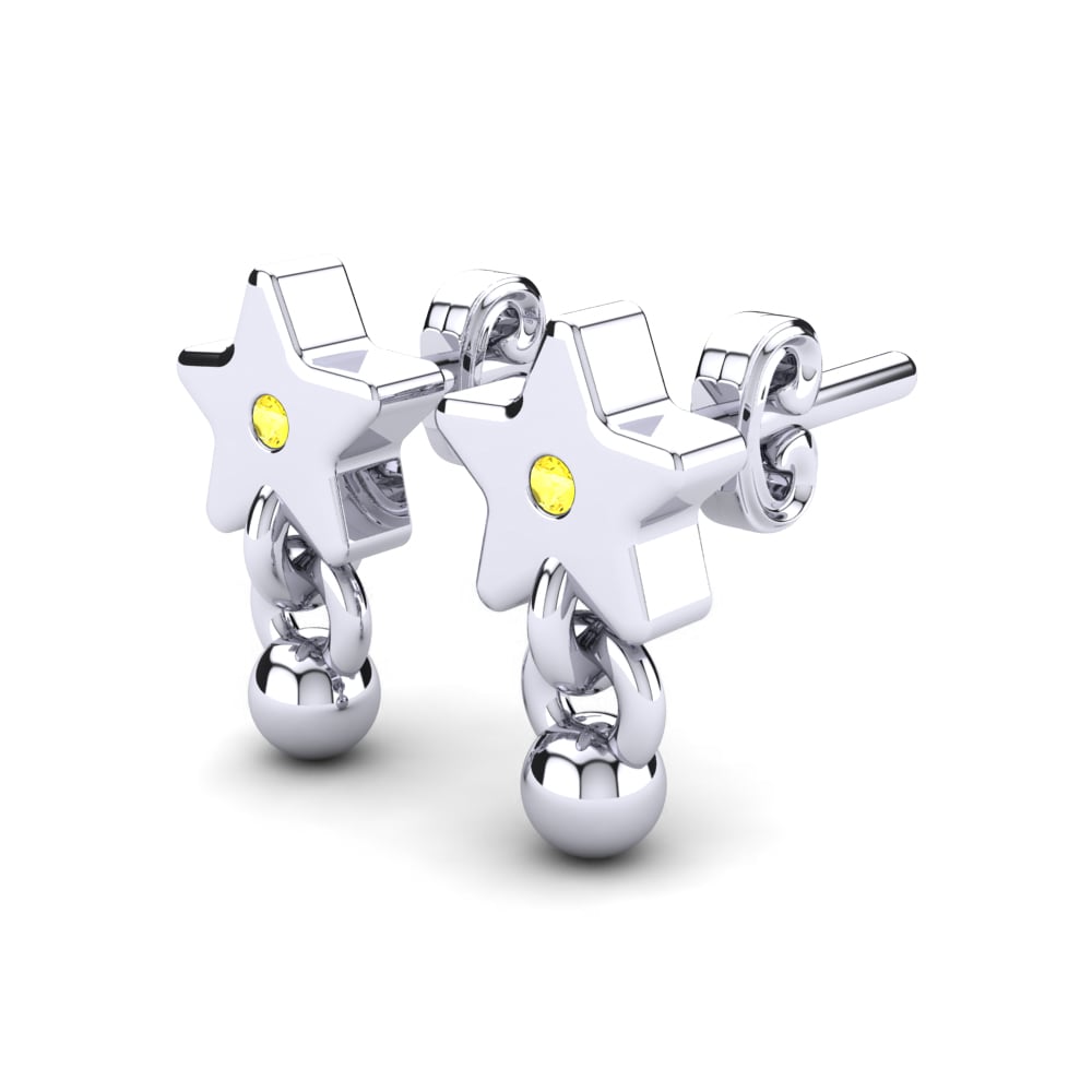 Saphir Jaune Boucle d'oreille enfant Dechelle