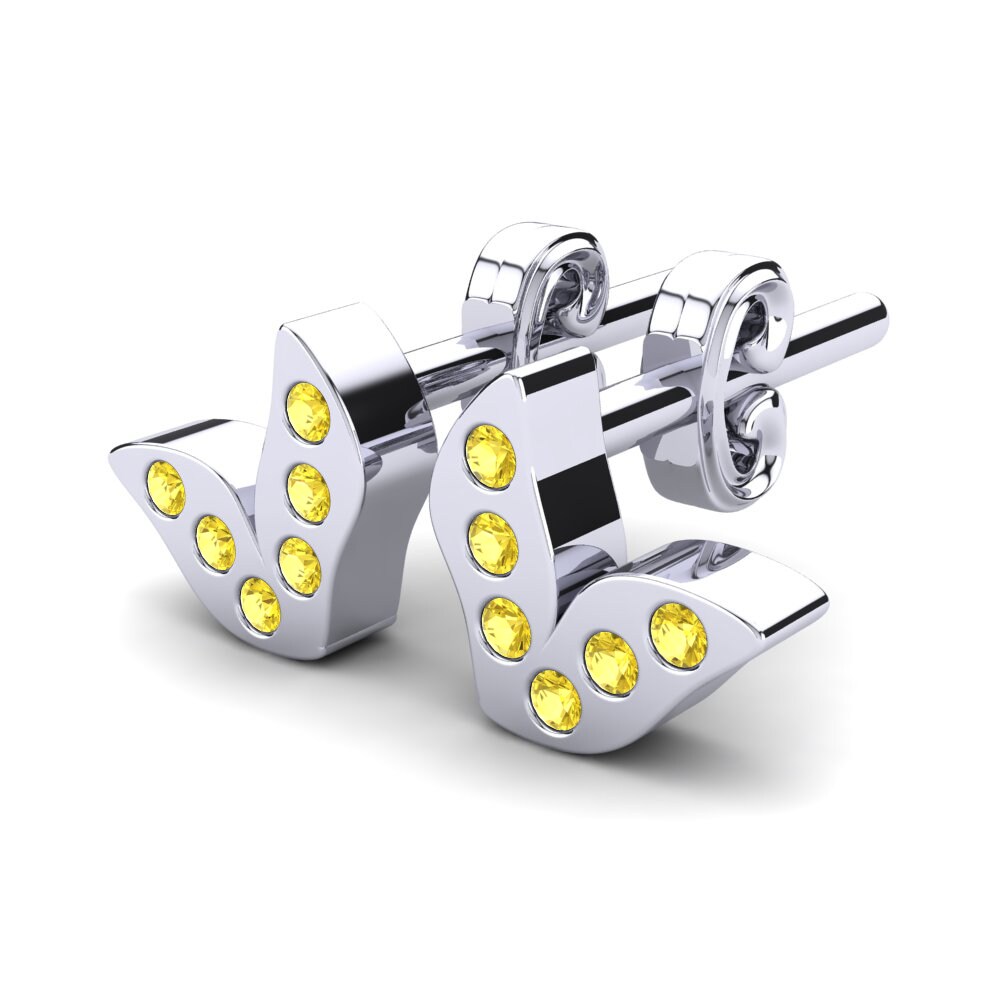 Saphir Jaune Boucle d'oreille enfant Dalita