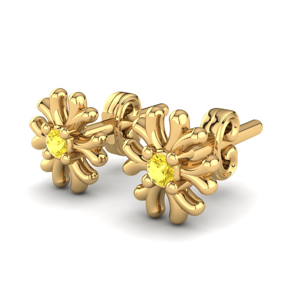 Saphir Jaune Boucle d'oreille enfant Darcas