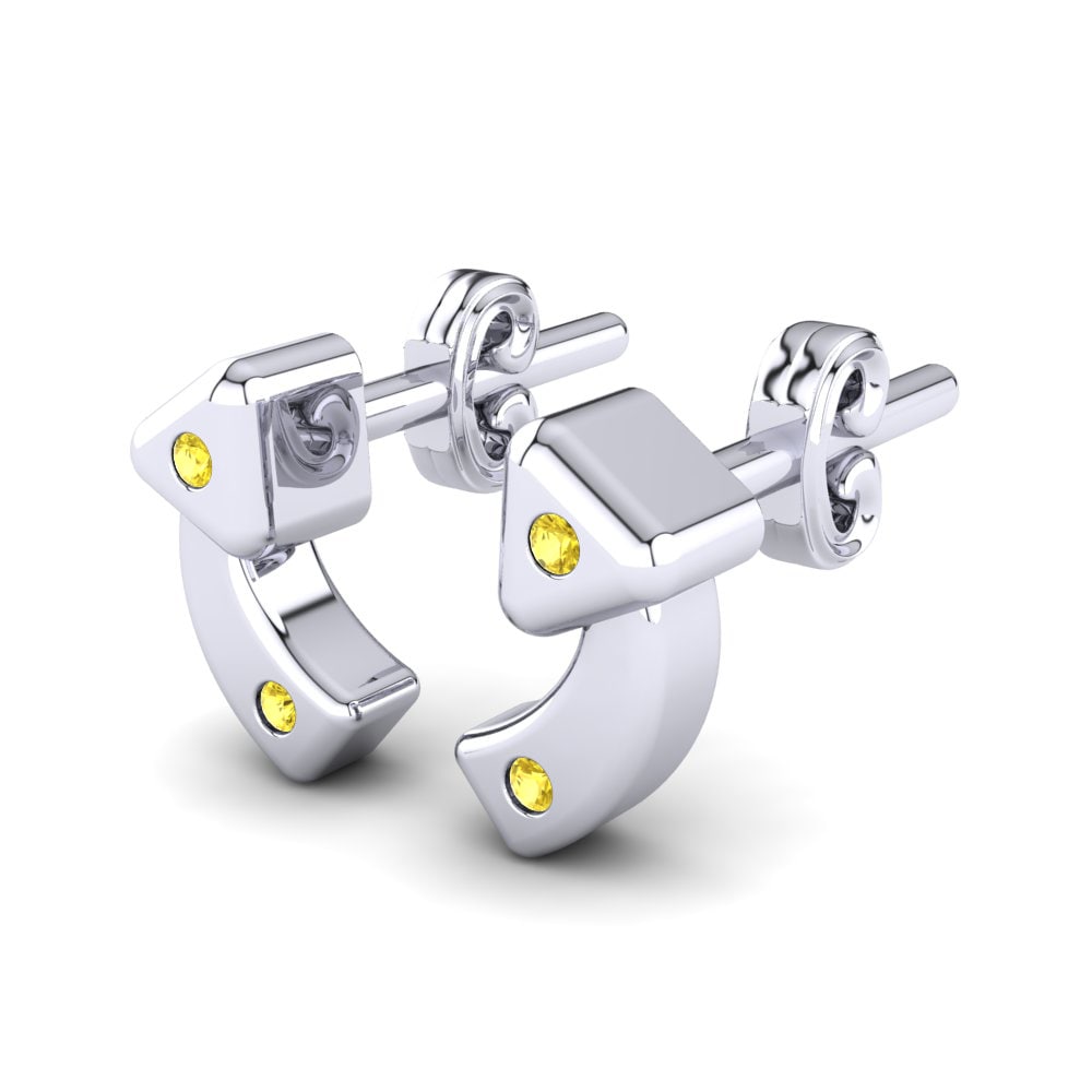 Saphir Jaune Boucle d'oreille enfant Creggi