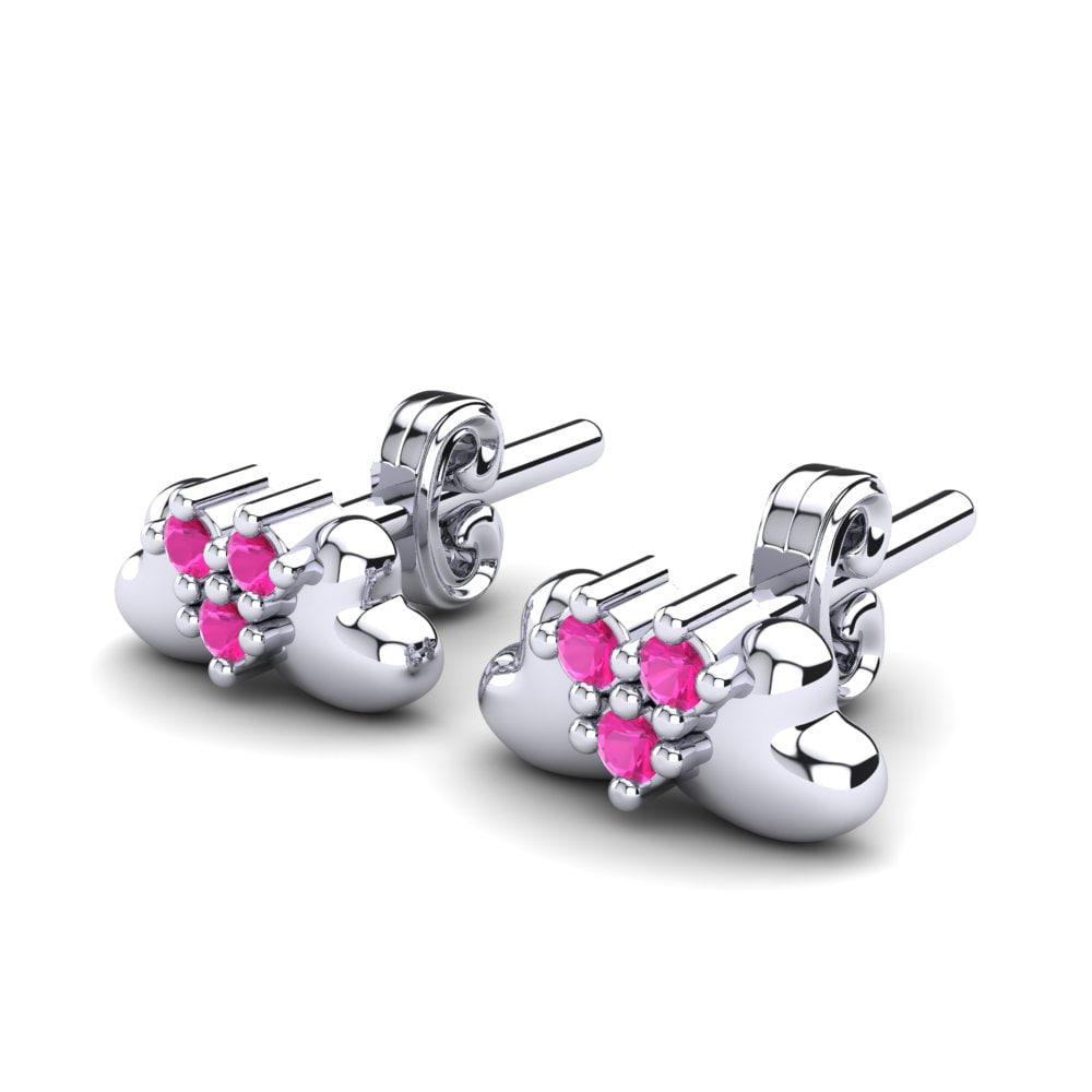 Đá Tourmaline Hồng / Bích tỷ Bông tai trẻ em Consuela