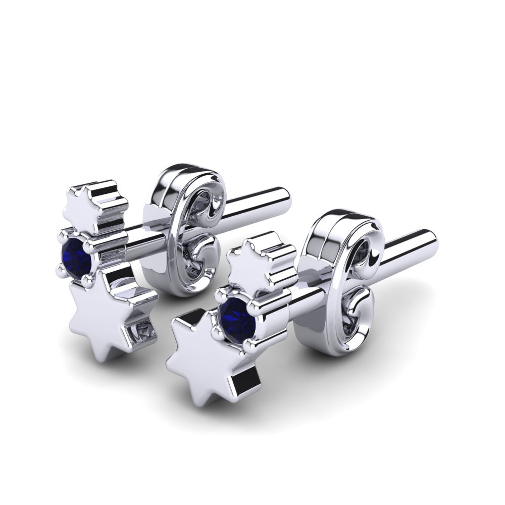 18K White Gold Sapphire Kids Earring Berlioz