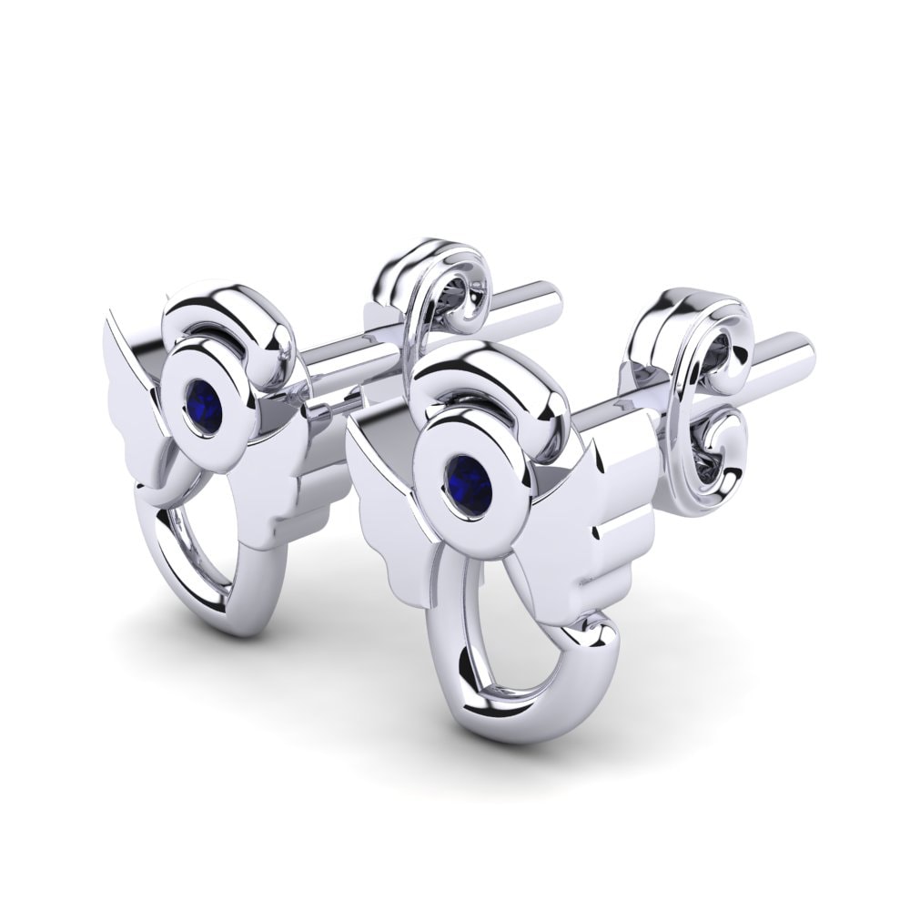 18K White Gold Sapphire Kids Earring Berika