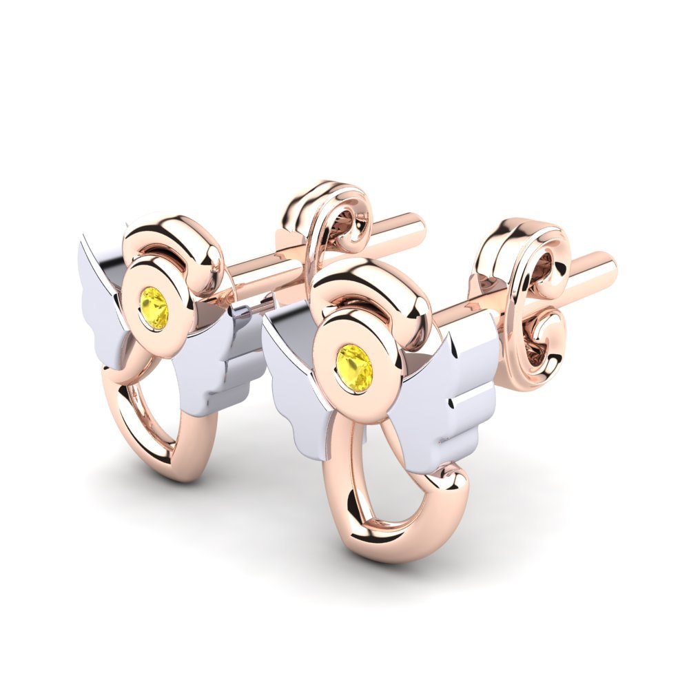 Saphir Jaune Boucle d'oreille enfant Berika
