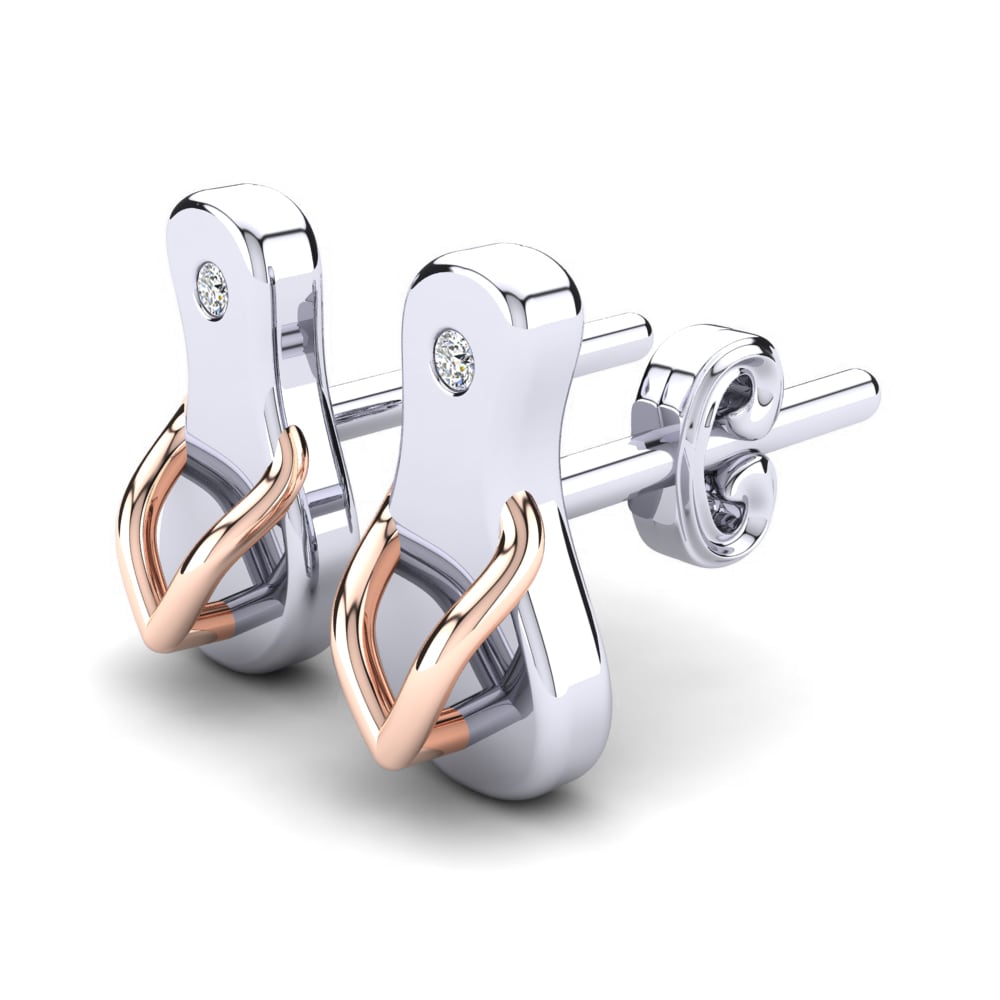 14k White & Rose Gold Lab Grown Diamond Kid's Earring Elmir
