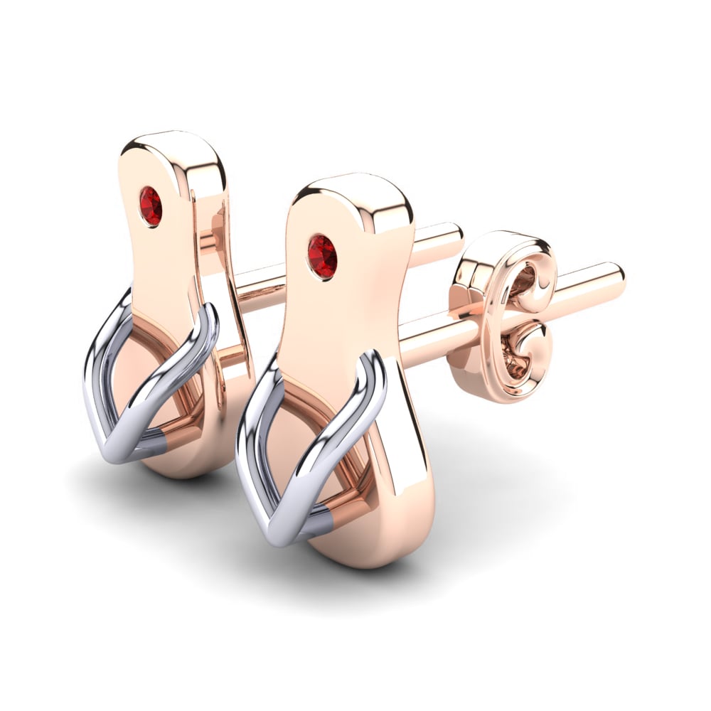 18k Rose & White Gold Ruby Kid's Earring Elmir