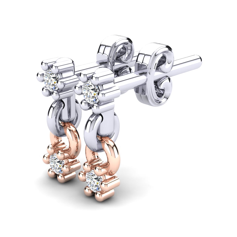 14k White & Rose Gold Lab Grown Diamond Kid's Earring Culzean