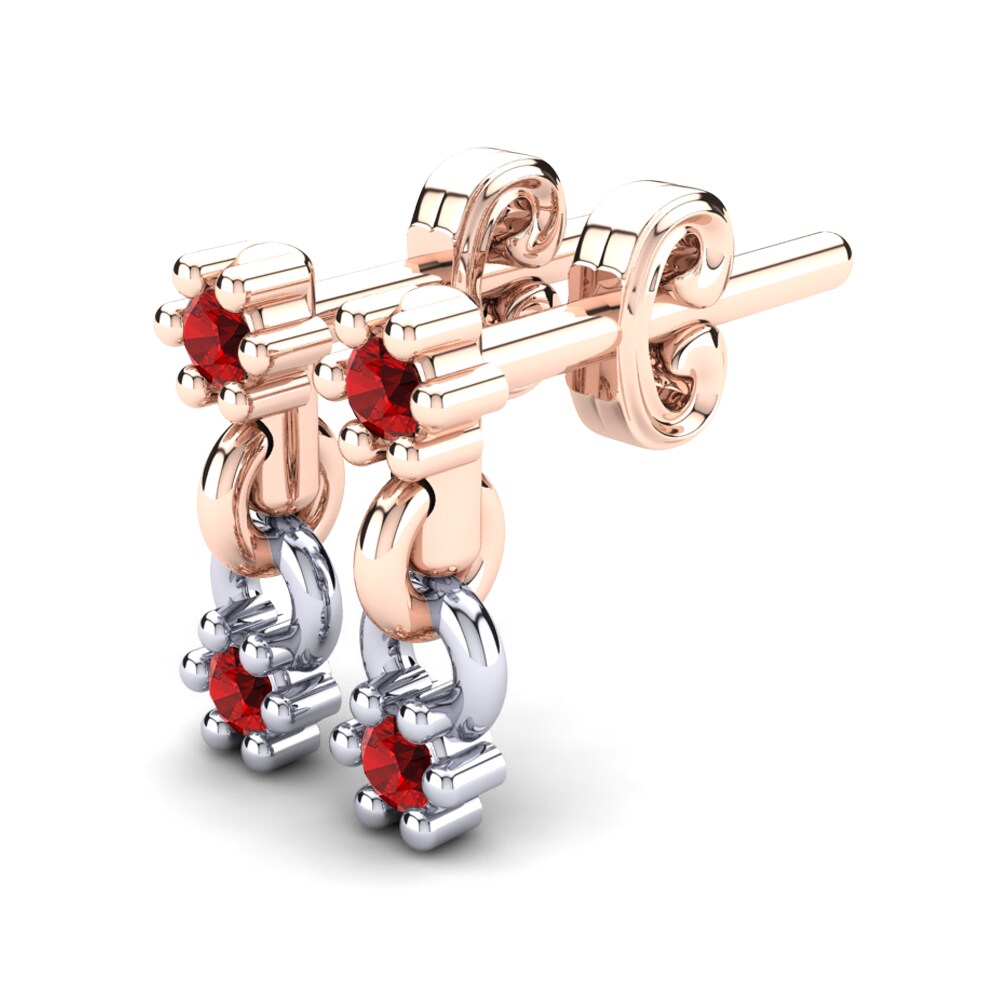 18k Rose & White Gold Ruby Kid's Earring Culzean