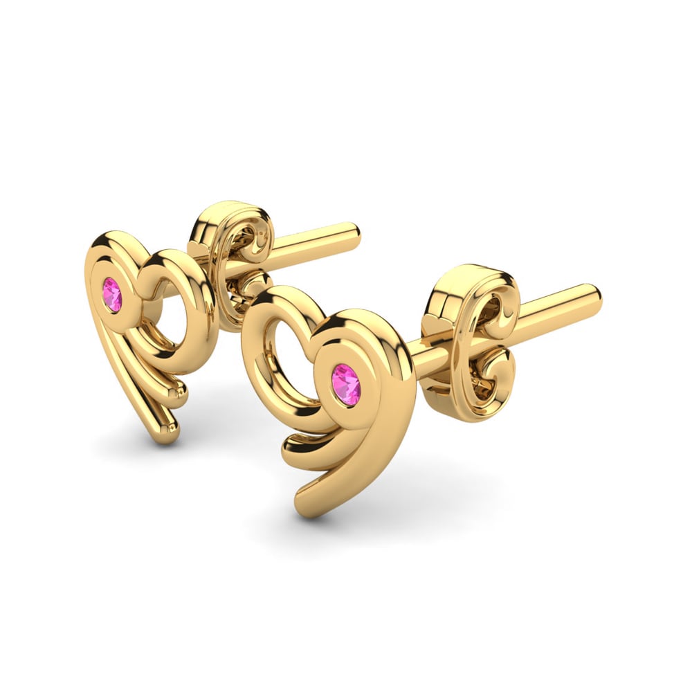 Đá Tourmaline Hồng / Bích tỷ Bông tai trẻ em Damilya