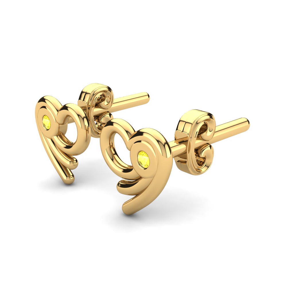 Saphir Jaune Boucle d'oreille enfant Damilya