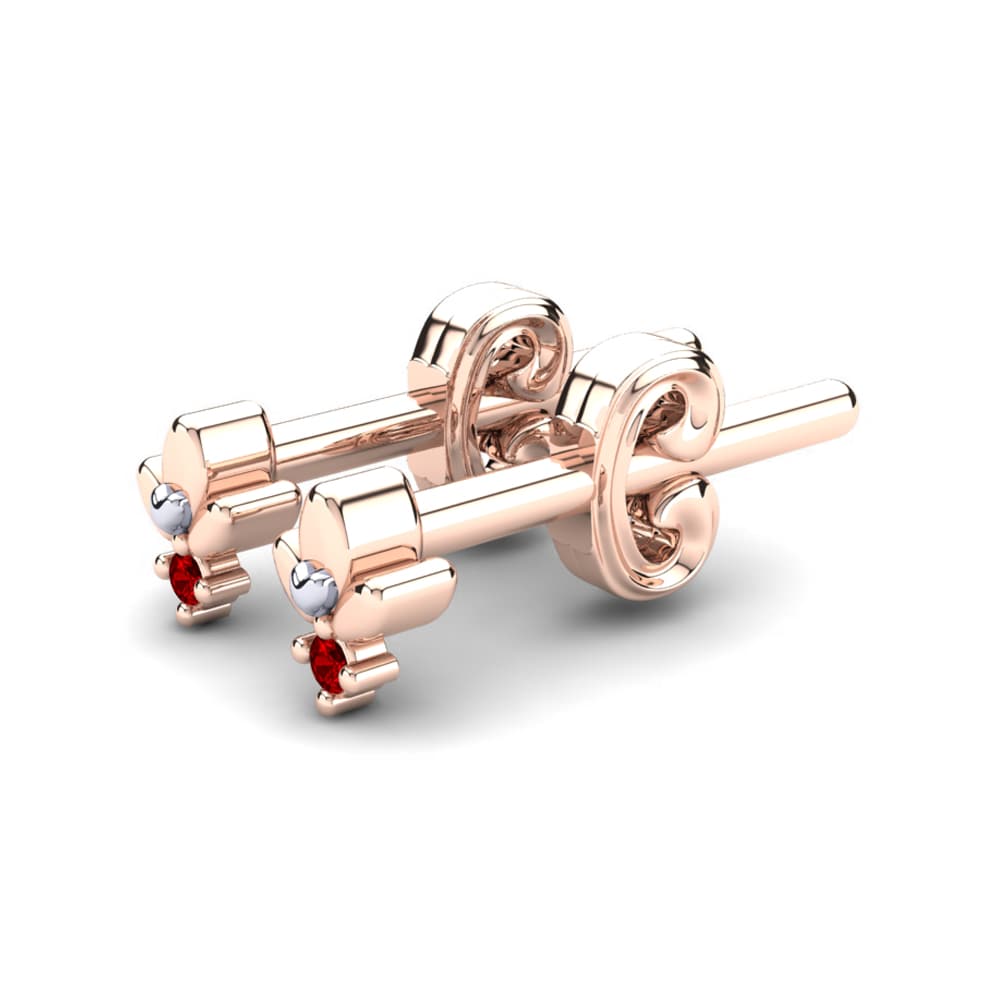 18k Rose & White Gold Ruby Kid's Earring Chamika