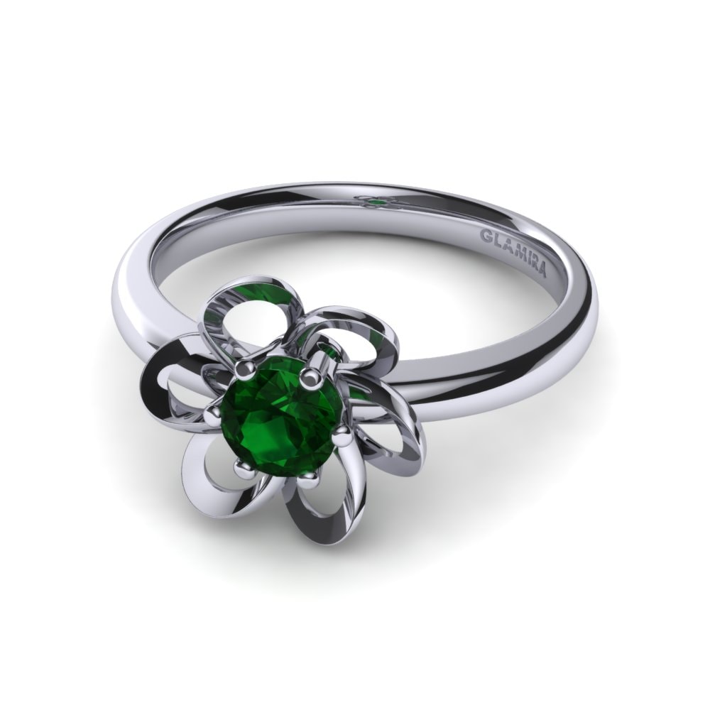 Nhẫn Đá Emerald (Đá nhân tạo) Flower