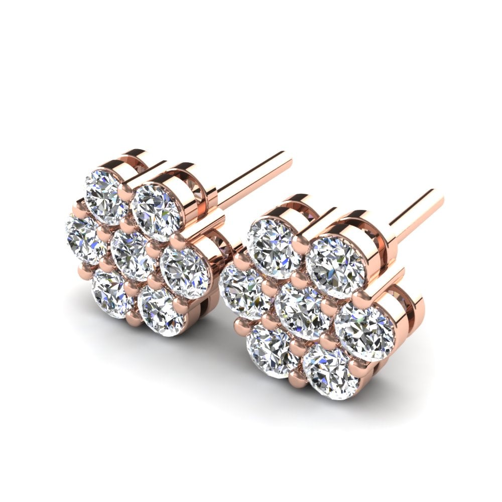 Or rose 14k Diamant De Synthèse Boucle d'oreille enfant Lovely