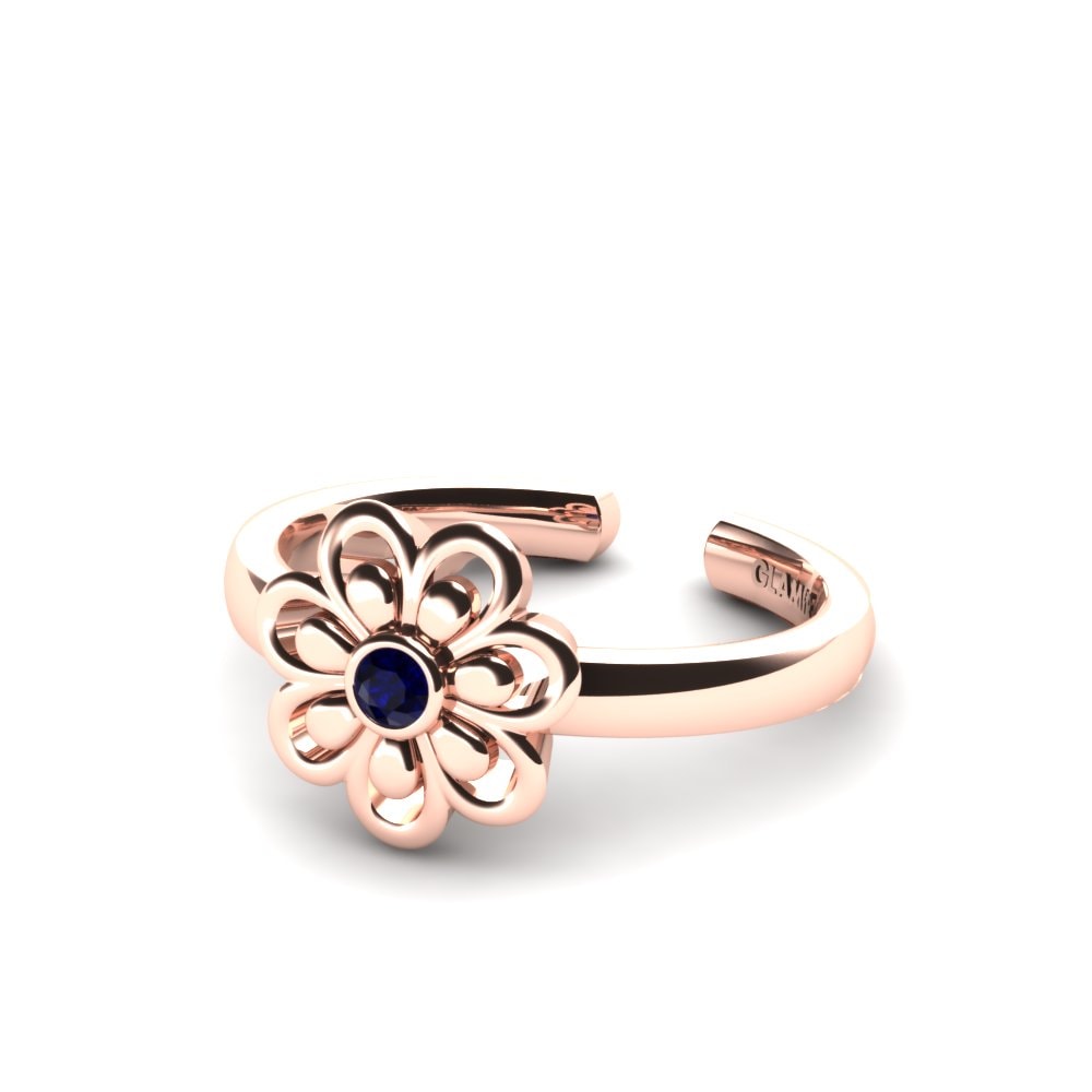 Circonita Azul Oscuro Anillo para Niño Flora