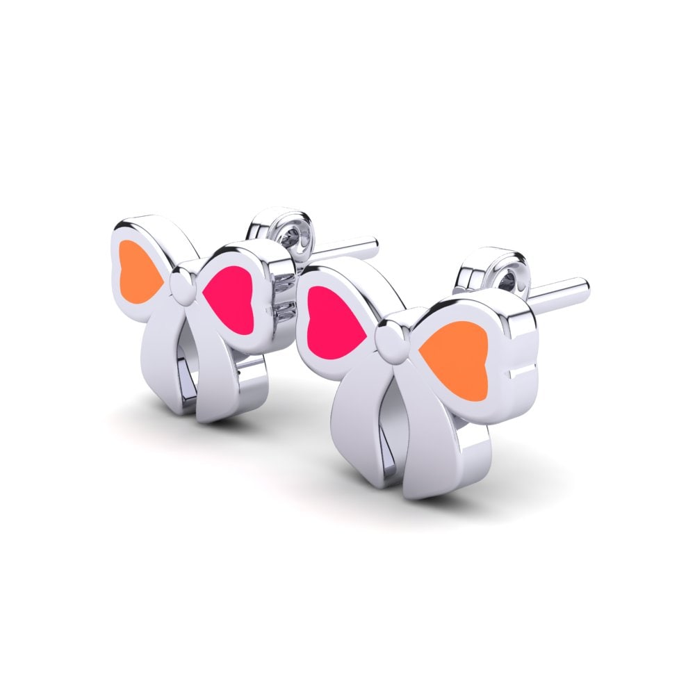 White Silver Kid's Earring Merengon
