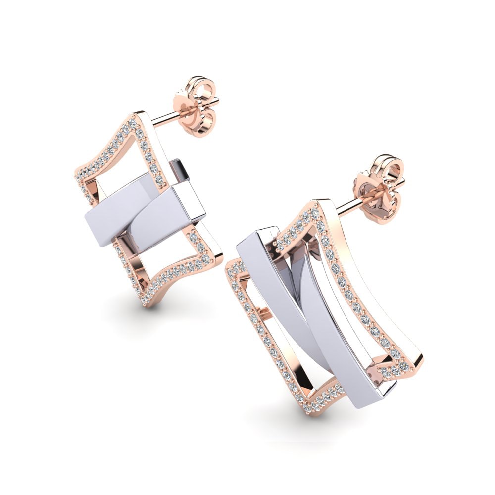 9k Oro Rosa & Blanco Pendiente de mujer Kevanna