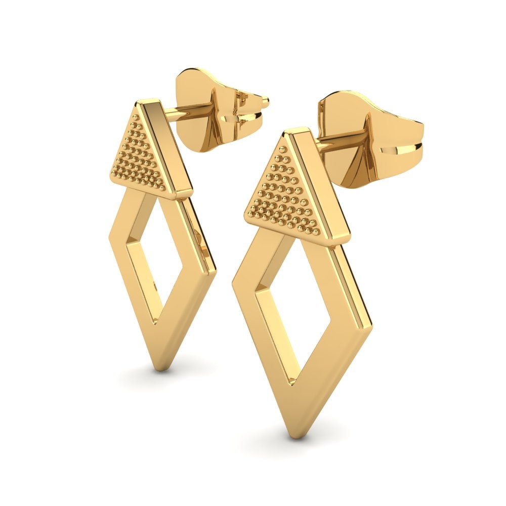 9k Oro Amarillo Pendientes Laterem
