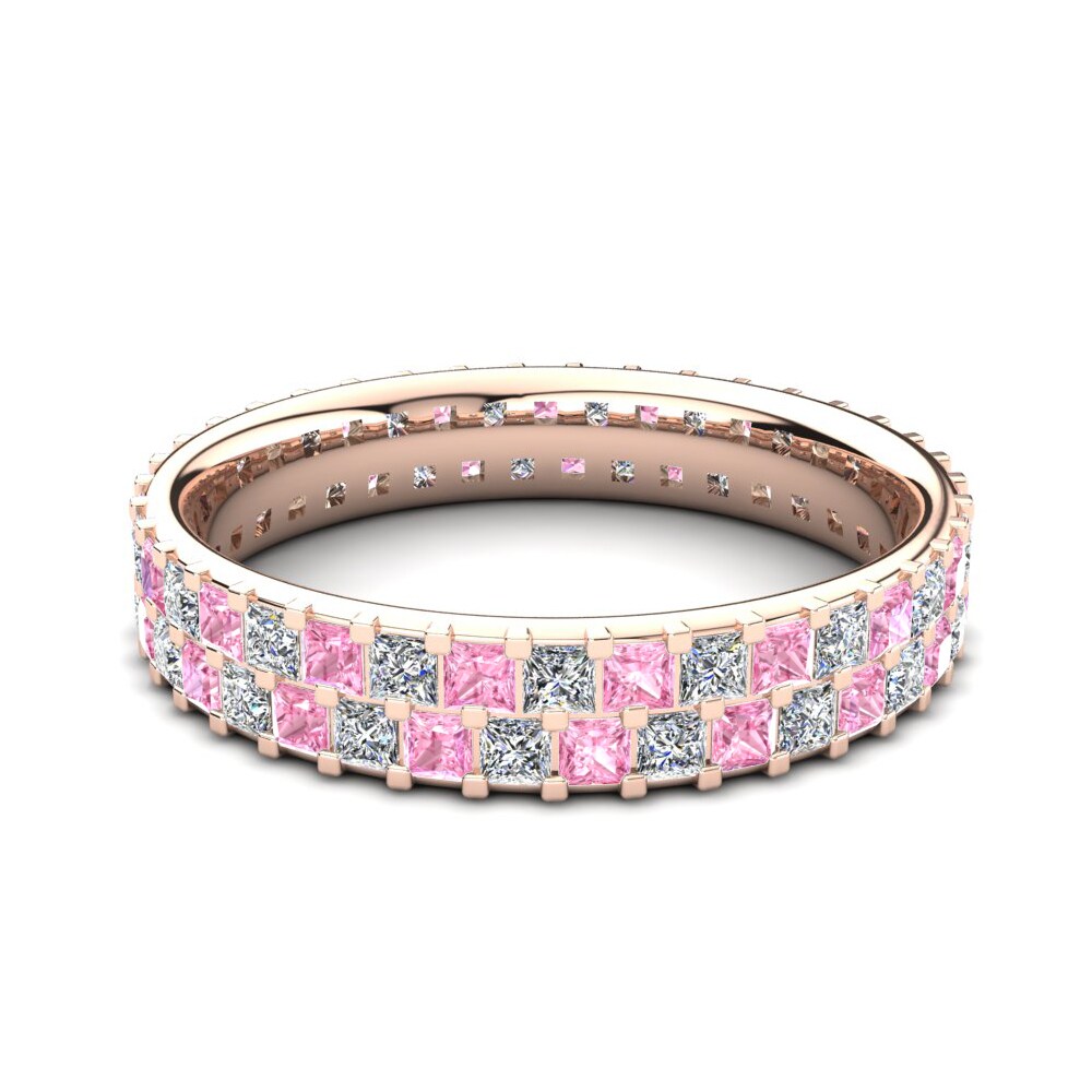 Princesa Zafiro Rosado Anillo Latrinda
