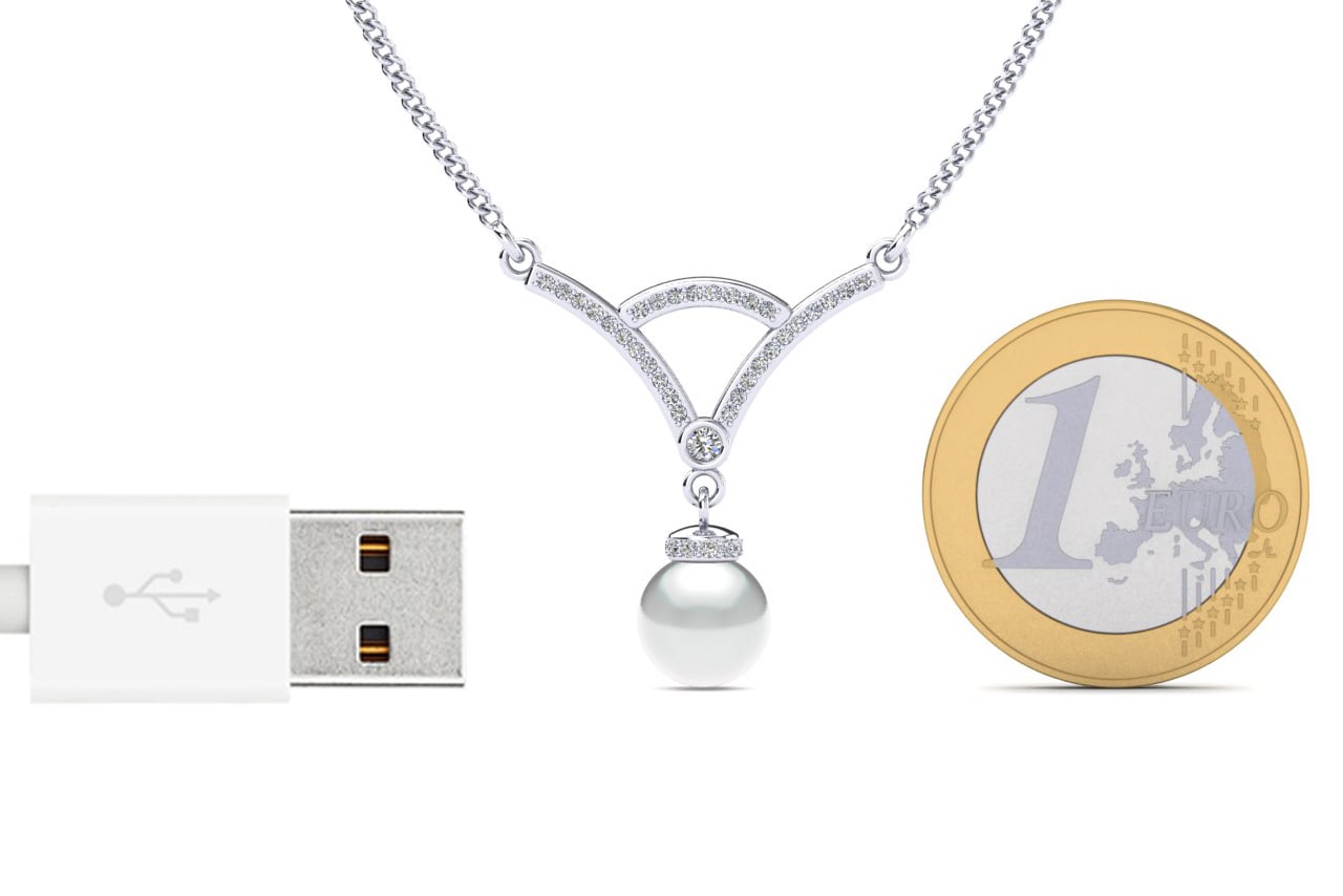 White Silver Women's Necklace Letavia Ø8 mm