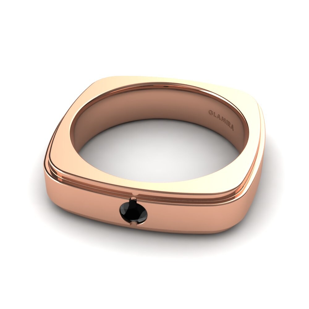 14ct Rose Gold Black Onyx Men's Ring Relaxing Voyage