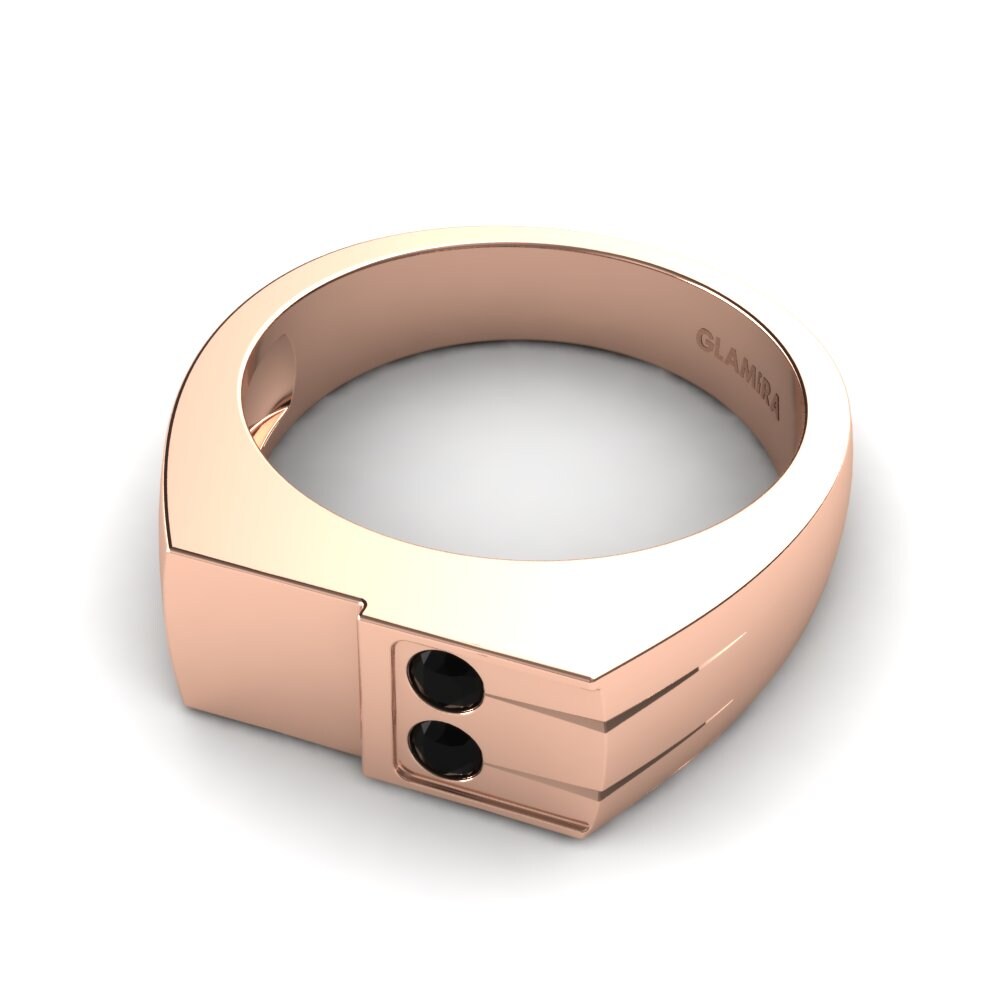 14ct Rose Gold Black Onyx Men's Ring Perfect Balance