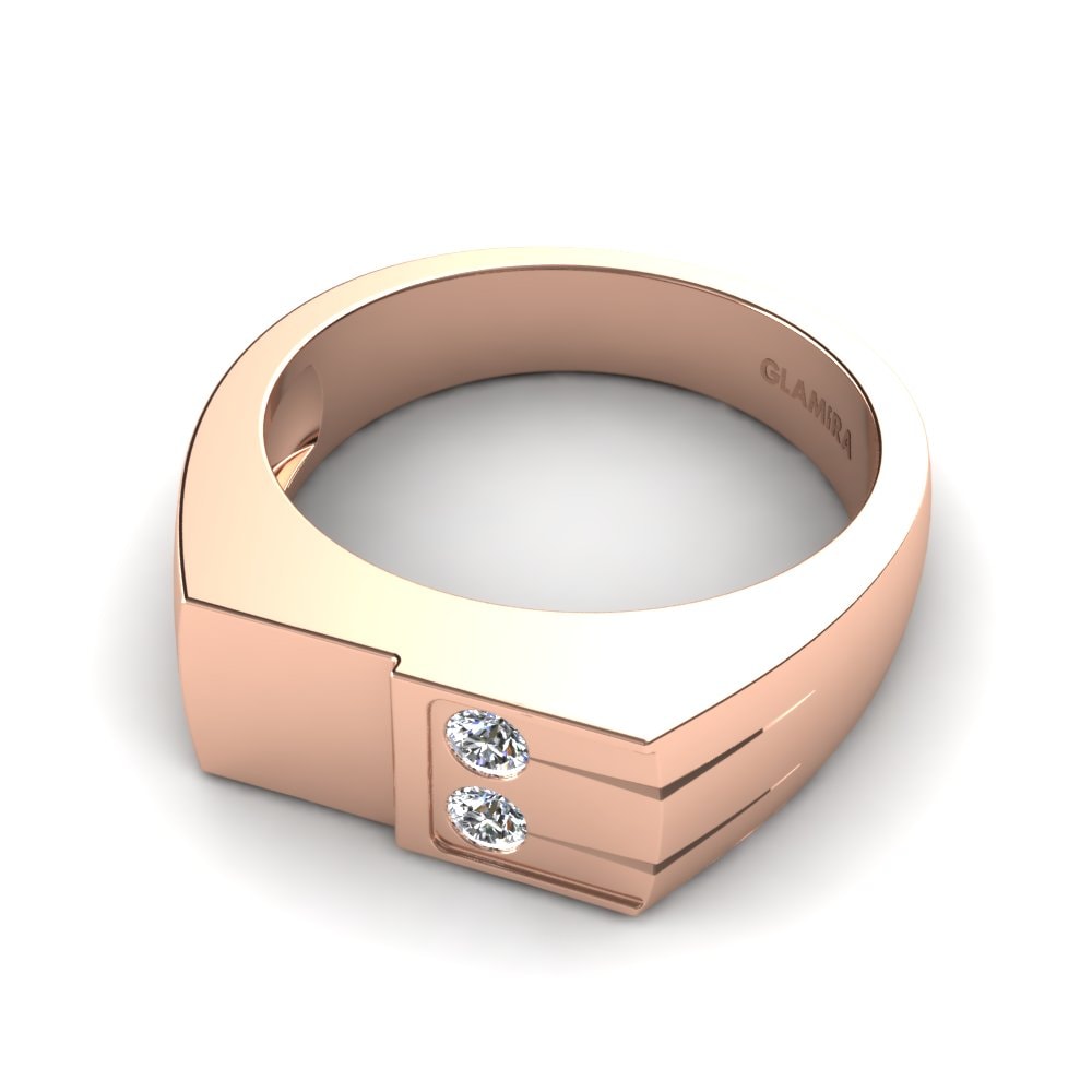 14k Oro Rosa Anillo de Hombre Perfect Balance