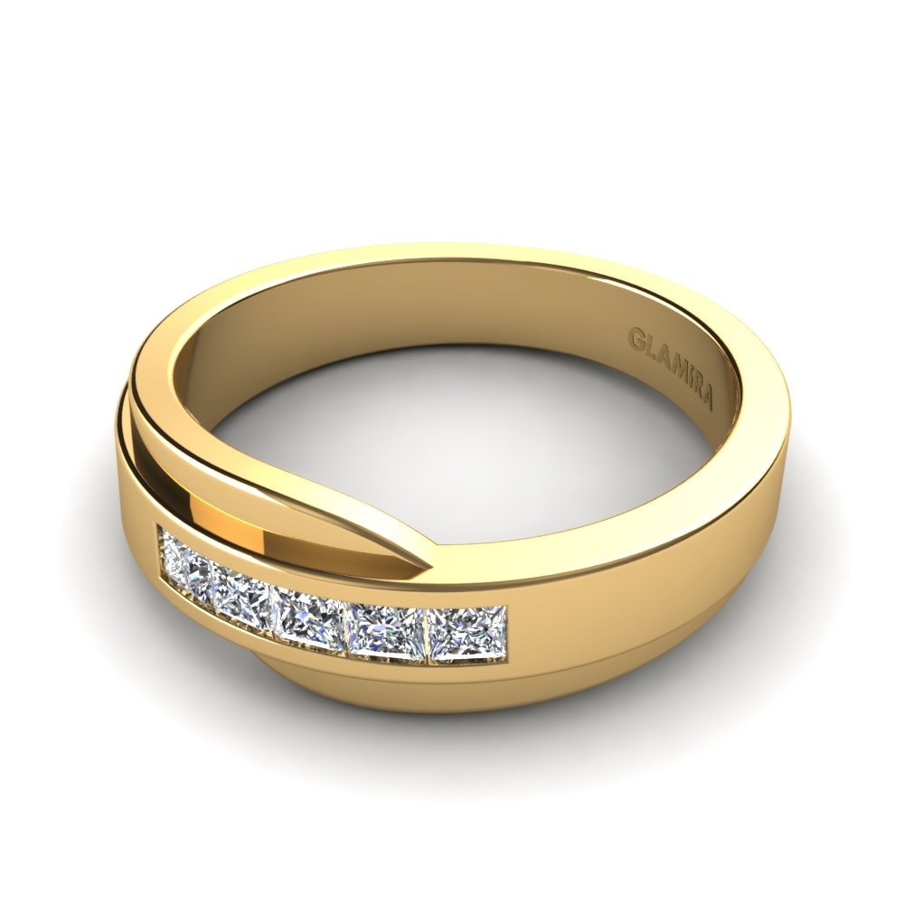18ct Yellow Gold Diamond Men's Ring Magical Day