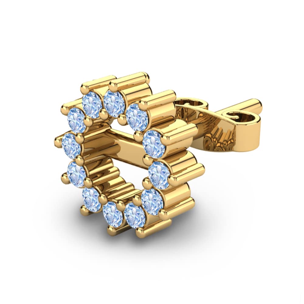 9k Oro Amarillo Diamante Azul Pendiente para hombre Arick