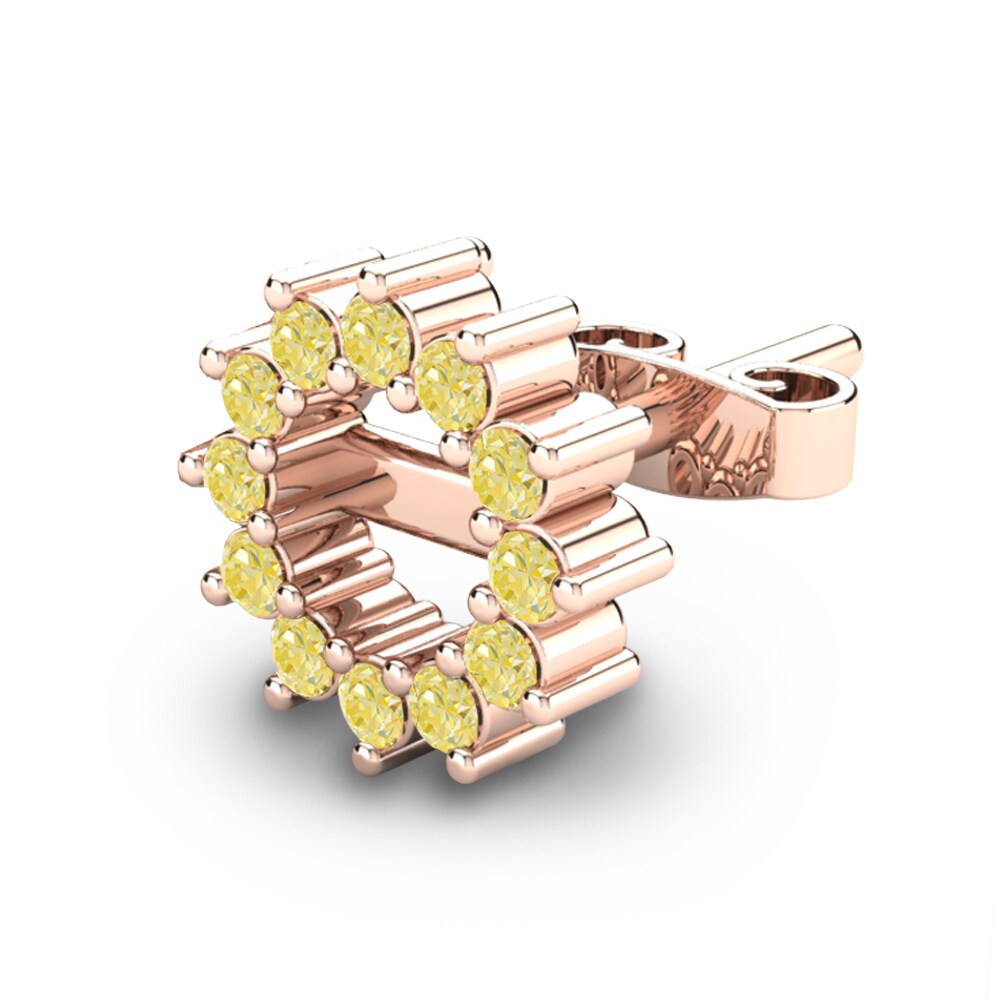 9ct Rose Gold Yellow Diamond Men's Earring Arick