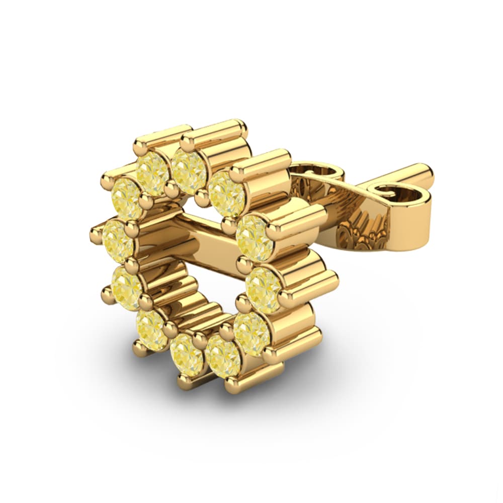 18k Oro Amarillo Diamante Amarillo Pendiente para hombre Arick
