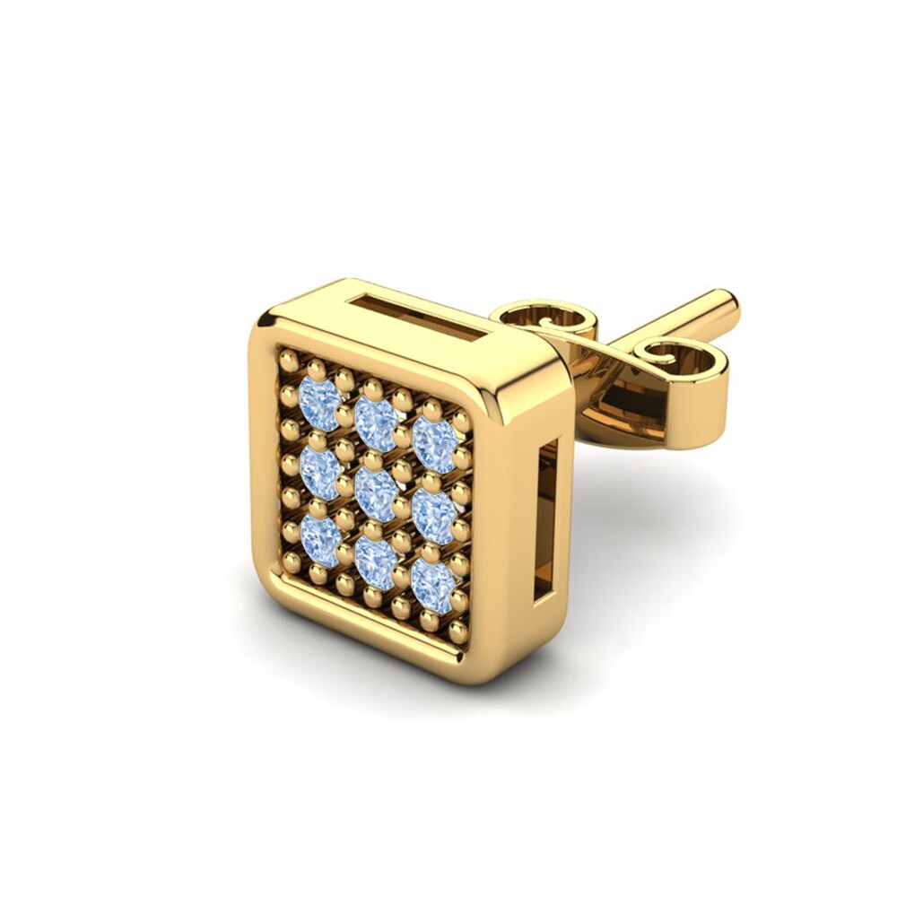 9k Oro Amarillo Diamante Azul Pendiente para hombre Athens