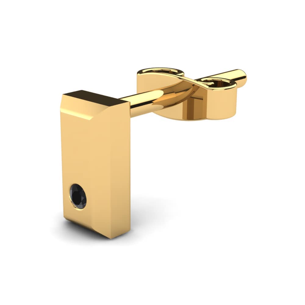 14k Oro Amarillo Ónix Negro Pendiente para hombre Botulf
