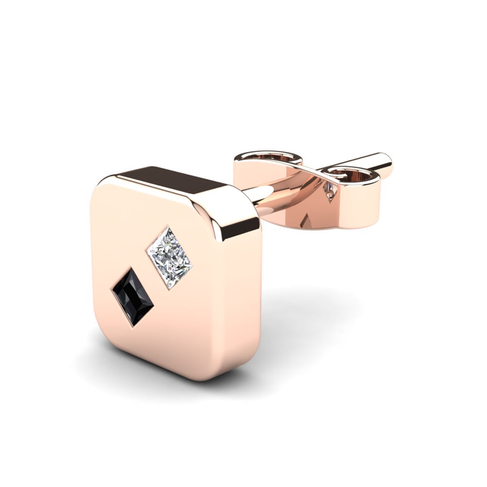 18ct Rose Gold Black Onyx Men's Earring Braidon