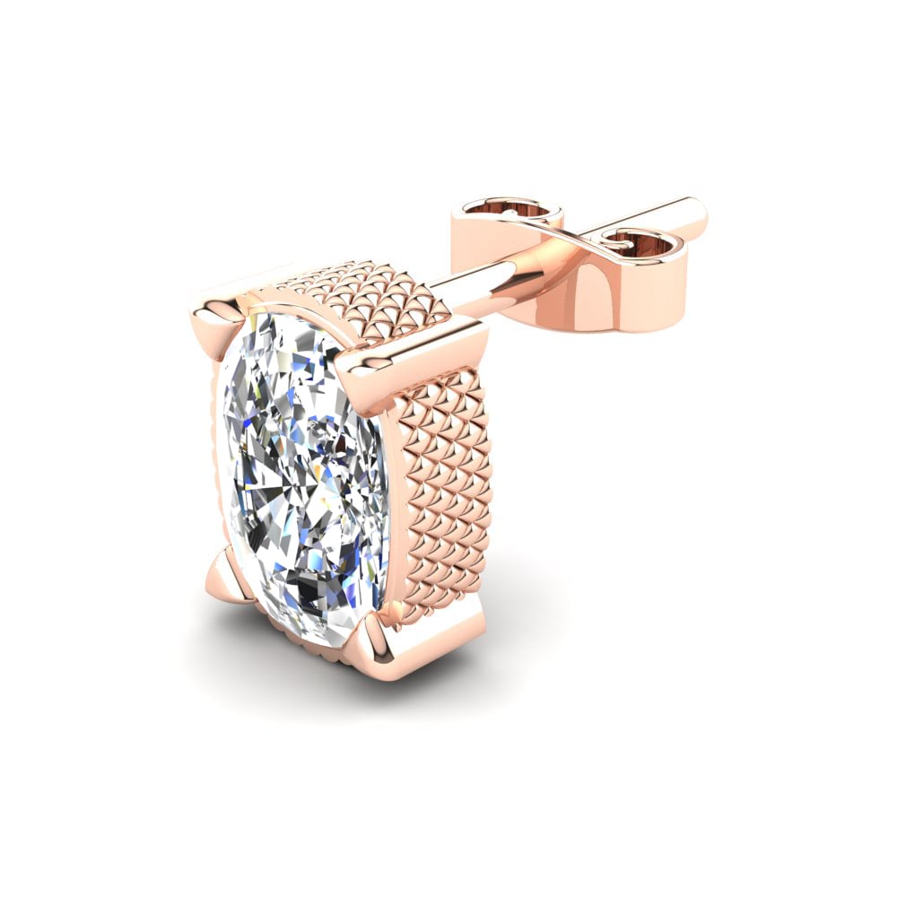 14k Rose Gold Diamond Men's Earring Burgard