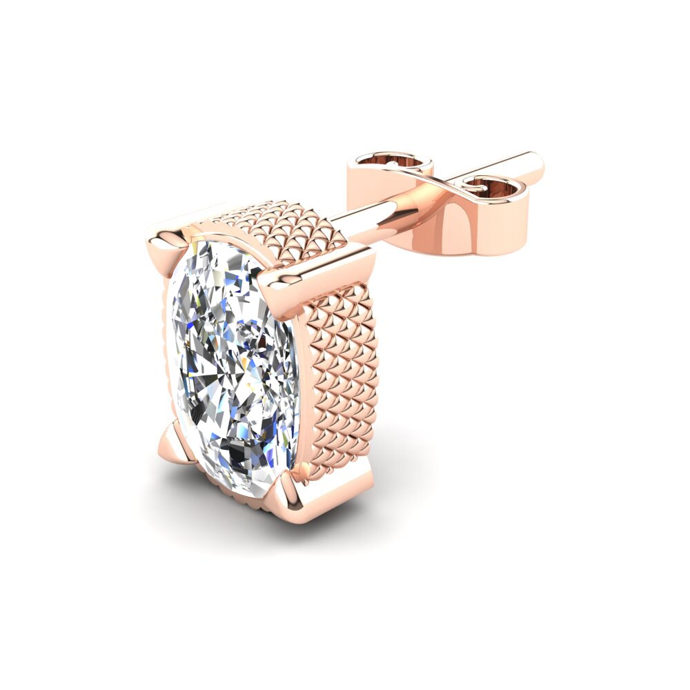 585 Červené zlato Diamant-safír Pánské náušnice Burgard