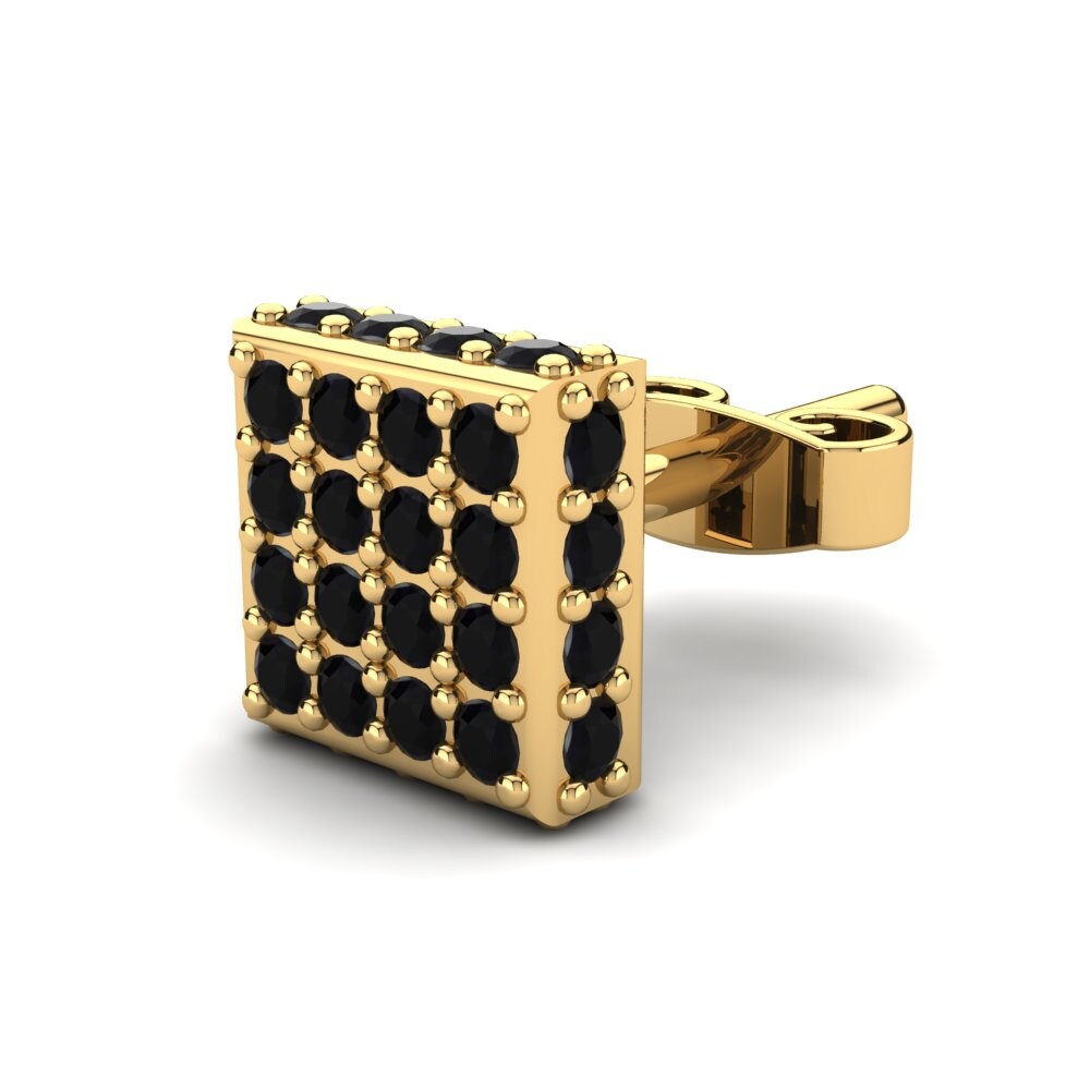 14k Oro Amarillo Ónix Negro Pendiente para hombre Durango