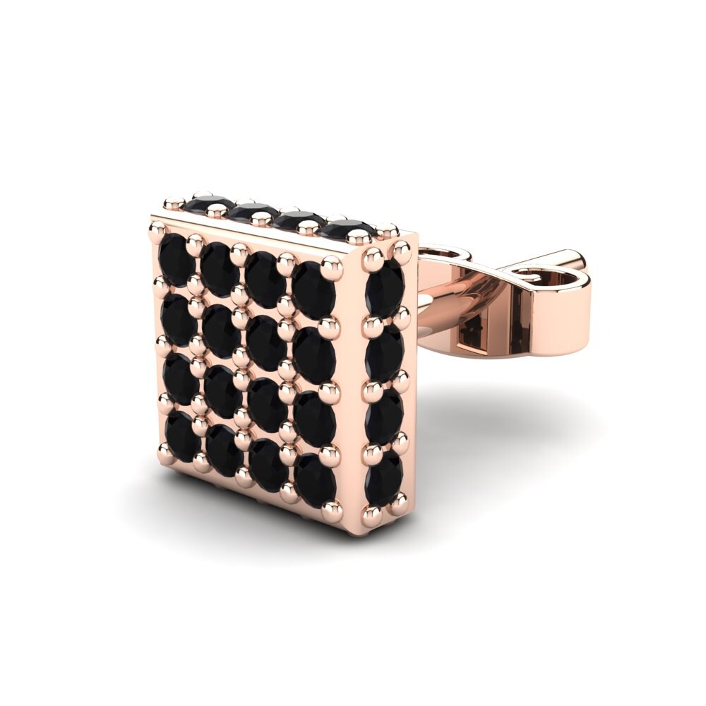 14k Oro Rosa Zafiro negro Pendiente para hombre Durango