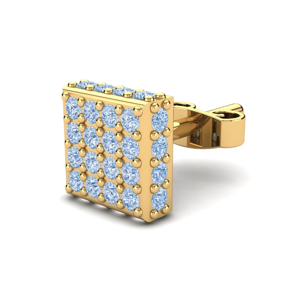 9k Oro Amarillo Diamante Azul Pendiente para hombre Durango