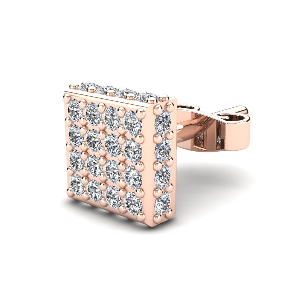 14k Rose Gold Diamond Men's Earring Durango