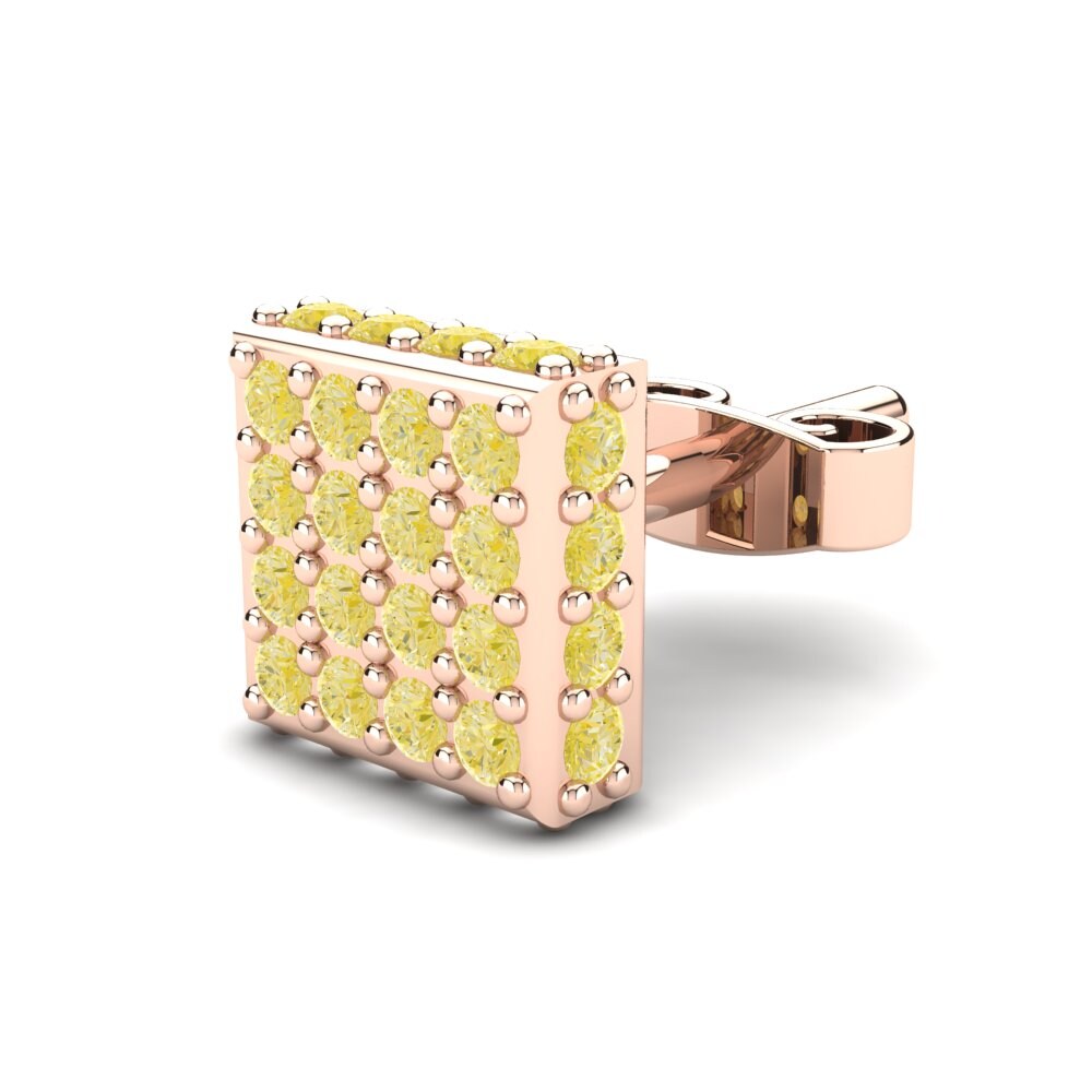 9ct Rose Gold Yellow Diamond Men's Earring Durango