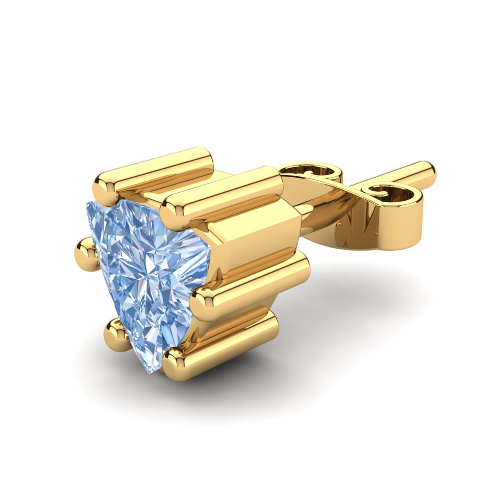 9k Oro Amarillo Diamante Azul Pendiente para hombre Emperor