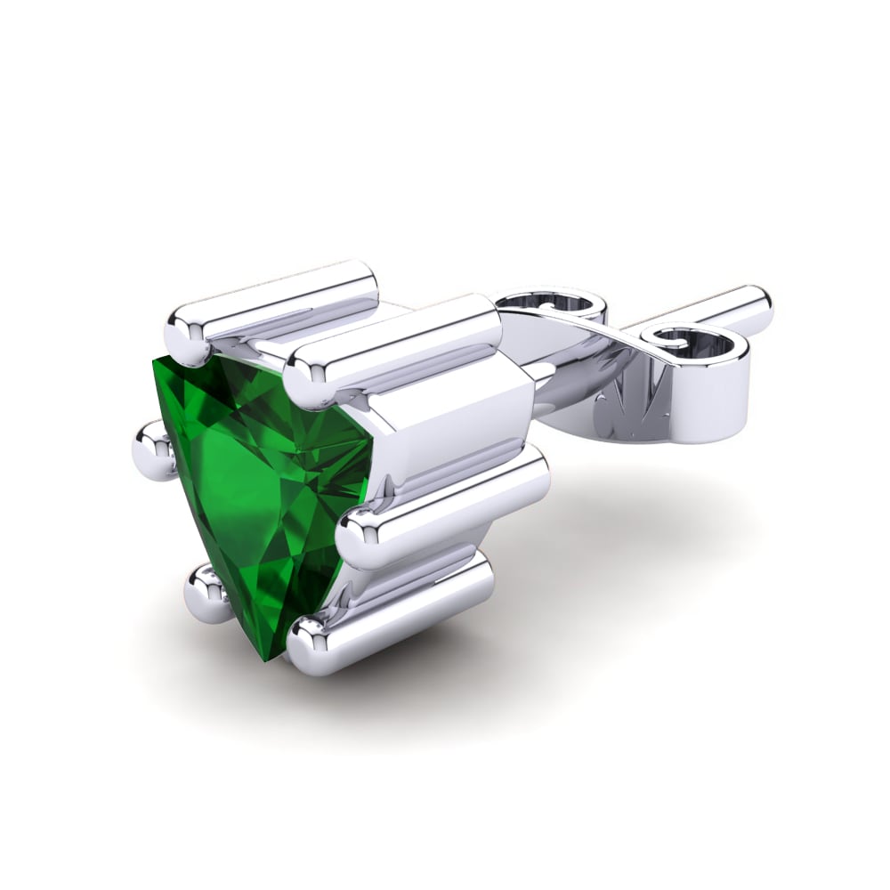 950 Platinum Emerald Men's Earring Emperor
