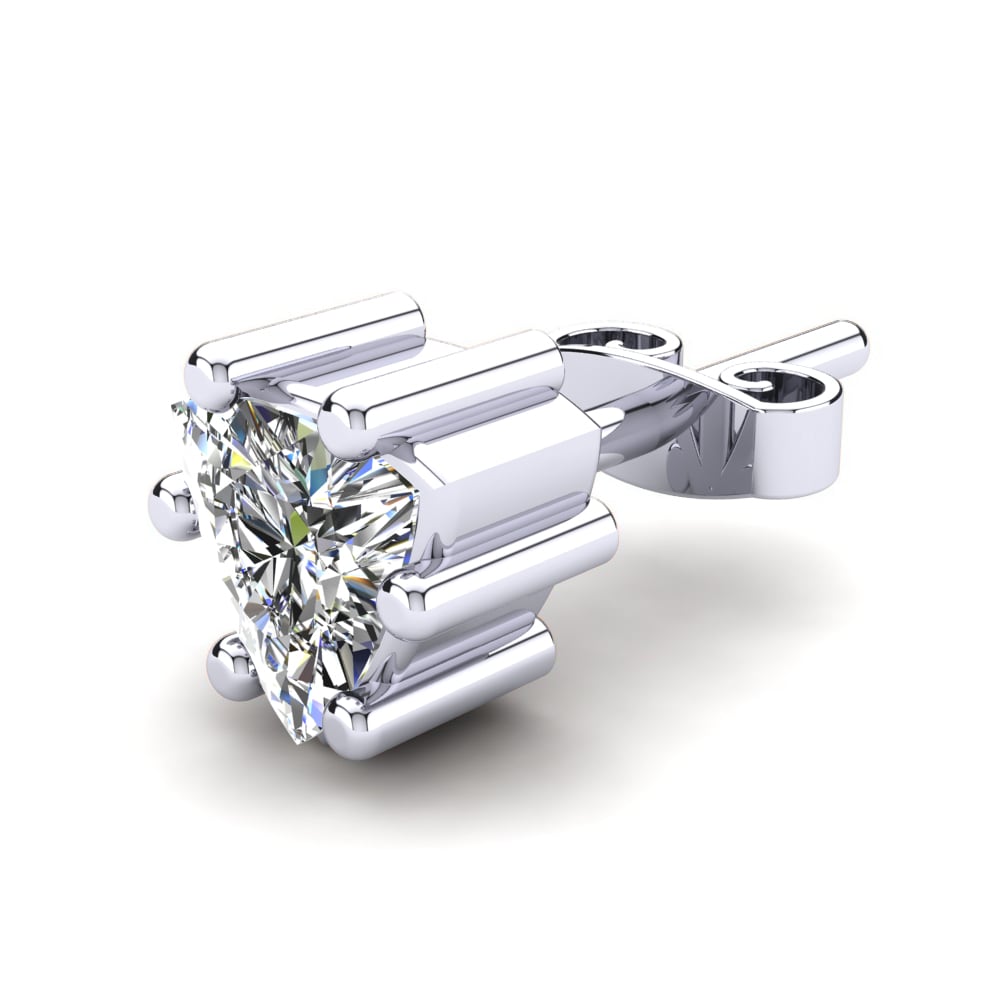 9ct White Gold Moissanite Men's Earring Emperor