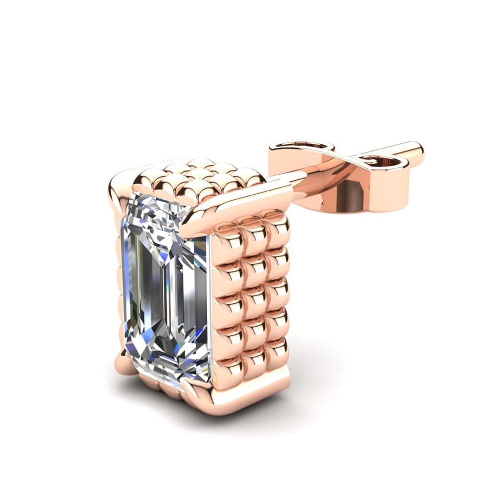 14k Rose Gold Diamond Men's Earring Ivan