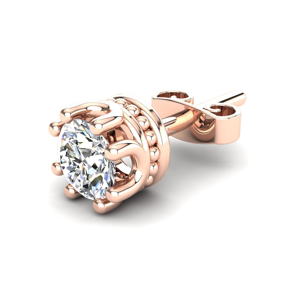 14k Rose Gold Diamond Men's Earring Kmetov
